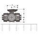 Βάνα σφαιρική pvc 3 Way dual block T Bore TKDIV Fip