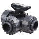 Ball valve pvc 3 Way dual block T Bore LKDFV Fip