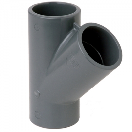 Tee plain pvc-u 45º Fip