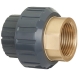 Adaptor union in PVC-U/brass female Fip