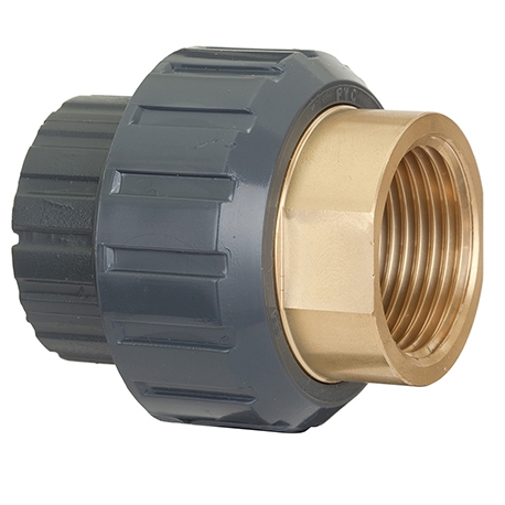 Adaptor union in PVC-U/brass female Fip