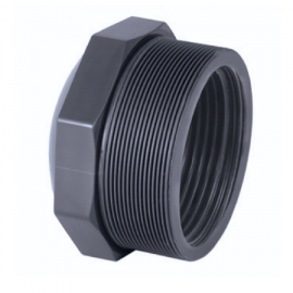 Reducing short socket pvc male female thread Cepex
