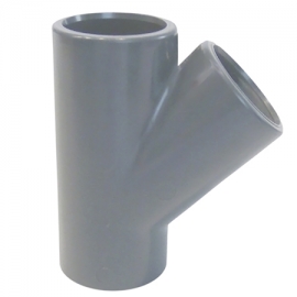 Tee plain pvc-u 45º CH