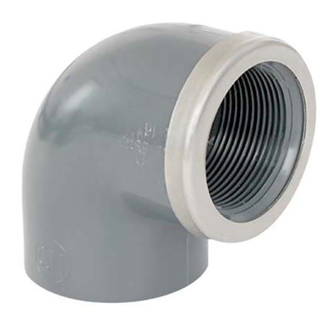 Elbow pvc-u 90º female thread socket reinforced Fip