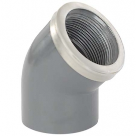 Elbow pvc-u 45º female thread socket reinforced CH