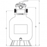 Sand filter polyethylene injected top AquaLine