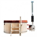 Wooden scandinavian hot tub wood burning stove Drops
