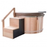 Wooden scandinavian hot tub electrical