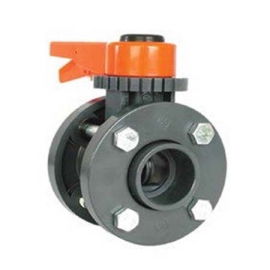 PVC-U butterfly valve with backing ring and flange adaptors CH
