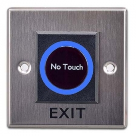 Recessed exit button with approach No Touch