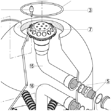 Γωνία σύνδεσης πάνω διαχύτη BR BL Kripsol